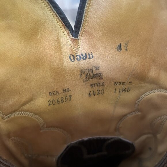 Tony Lama Vintage Gold Label Buckaroo Western Cowboy Boots Mens 11.5 D - Picture 9 of 12